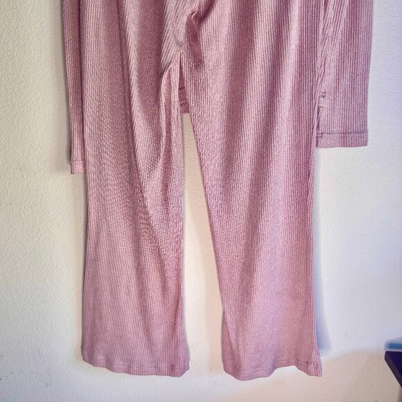 Pink Ribbed Lounge Wear Set Large XL - Picture 8 of 8